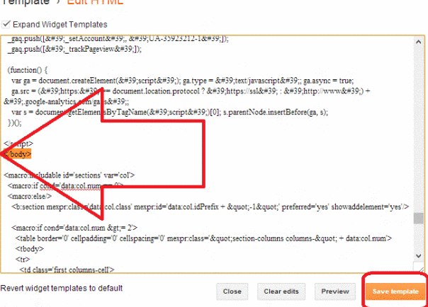 adding anaytics tracking code to blogger template_1