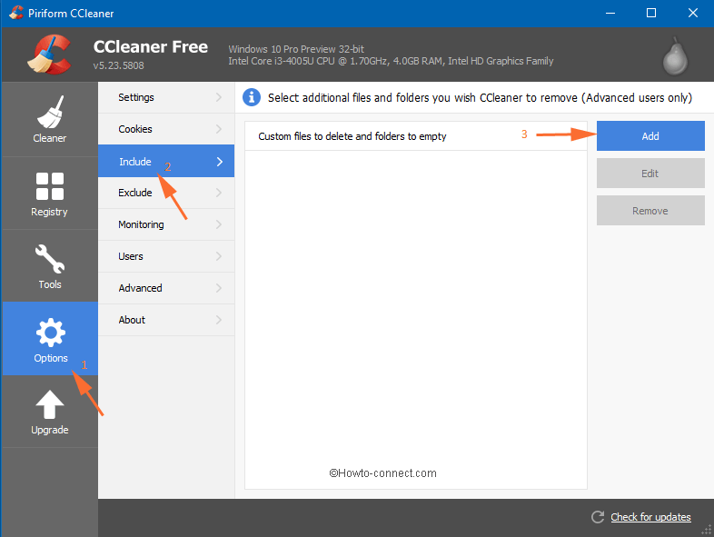 adding custom files and folders to ccleaner to Fully Delete Windows.old Folder in Windows 10