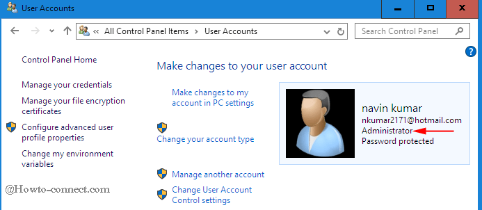 administrator image on user accounts