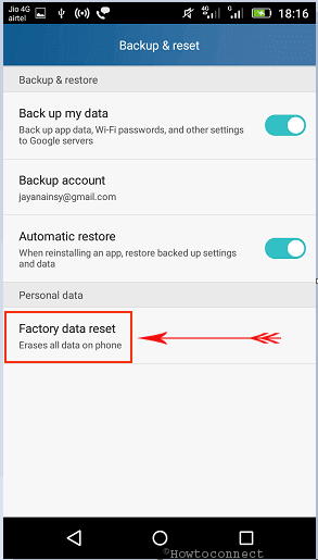 android reset tab