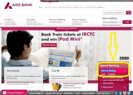 axis bank netbanking website