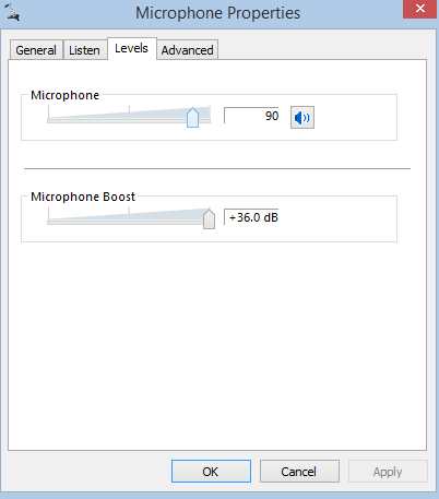 boost level on microphone