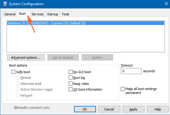 boot menu in system configuration