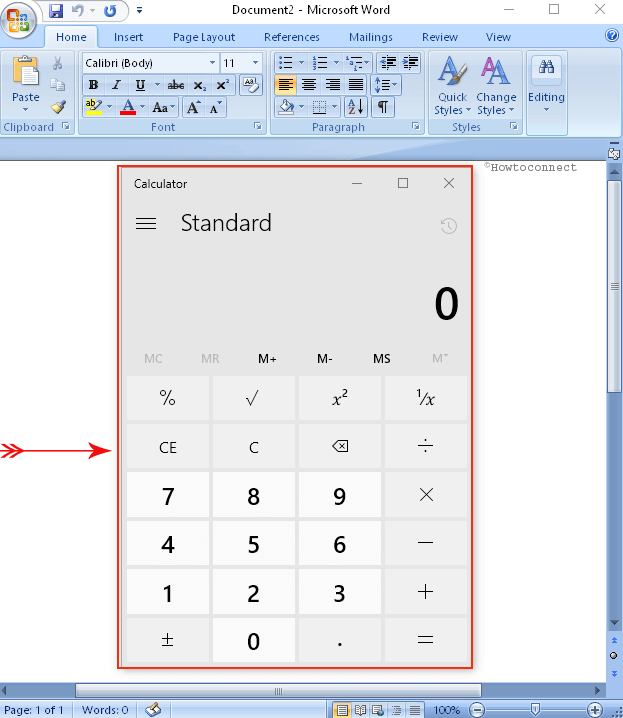 calculator with drop shadow effect