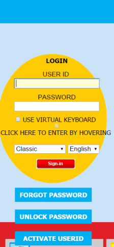 canara bank internet banking login page