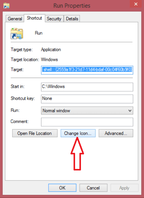 Run shortcut on desktop on windows 8