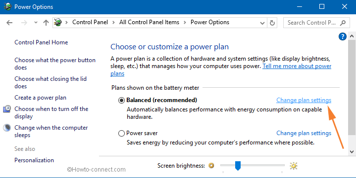 change plan settings link