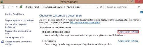 change plan settings in windows 8