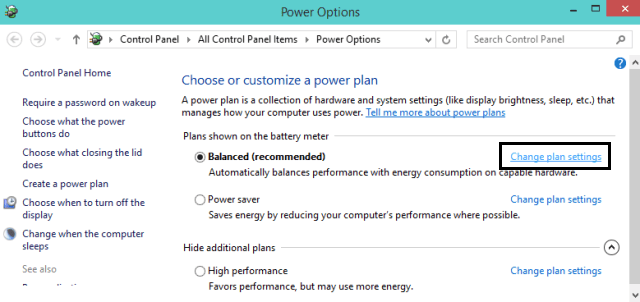 change plan settings