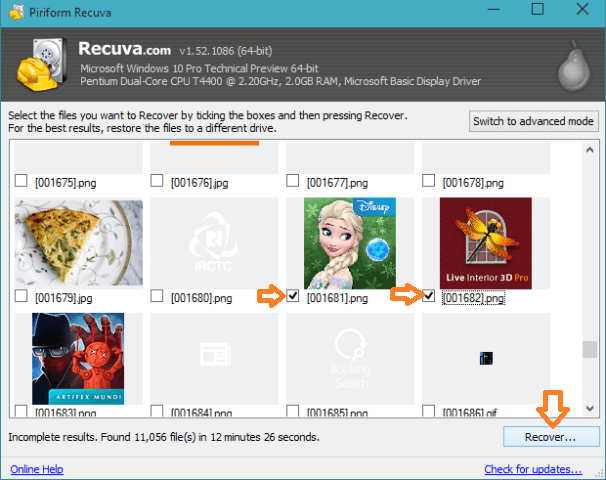 Get Mistakenly Deleted Files Back using Recuva
