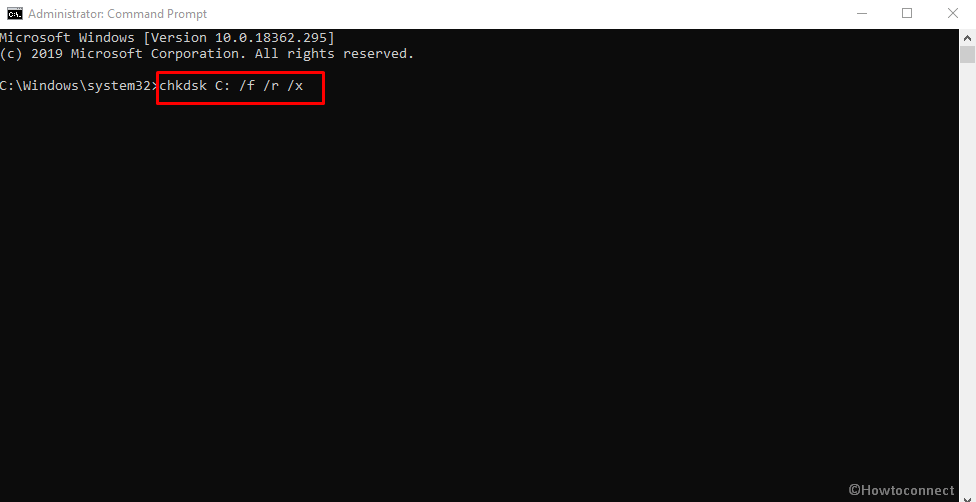 chkdsk command line in elevated command prompt