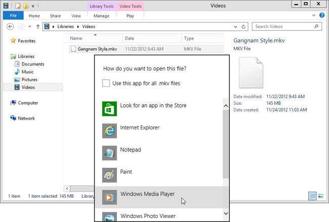How to Play MKV AVI Video with Windows Media Player In Windows 8