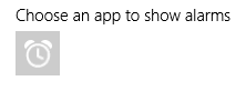 choose an app to show alarms