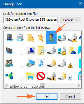 choose desired icon in change icon window