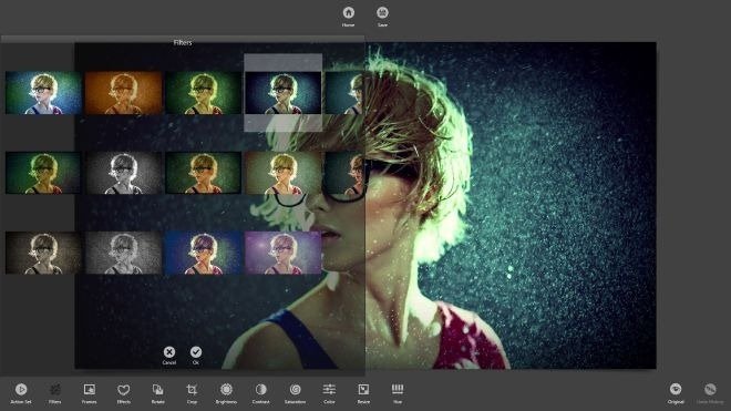 choose filters in photo studio app