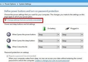 choose hibernate in windows 8 power options