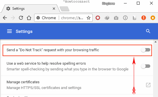chrome enable Do Not Track feature