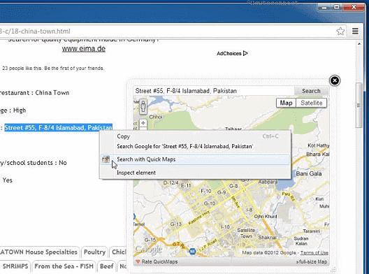 chrome quick maps page