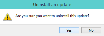 confirmation pop-up for install an update