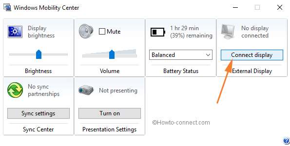 connect display button