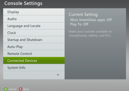 console settings