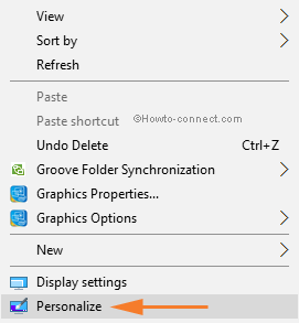 context menu personalize windows 10