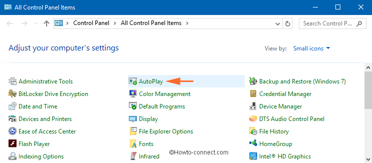 control panel list