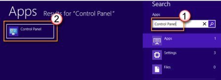 control panel windows 8