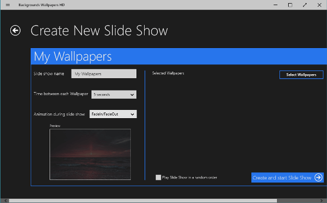 create new slide show