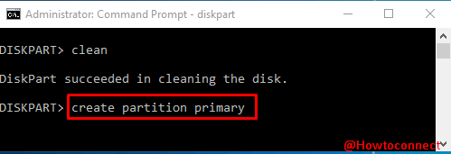 create partition primary