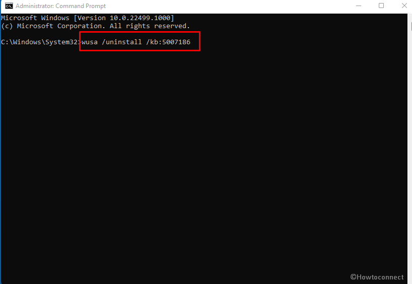 cumulative update uninstall cmd in command prompt