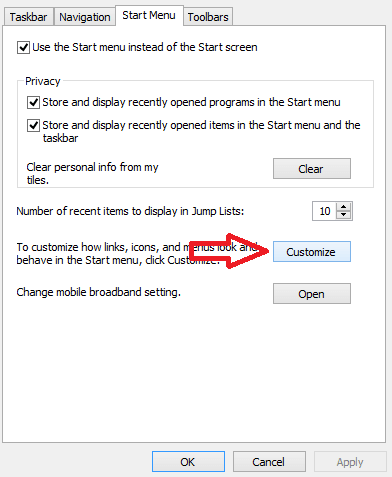 Show / Add / Pin Control Panel to Windows 10 Start Menu