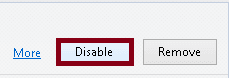 disable button