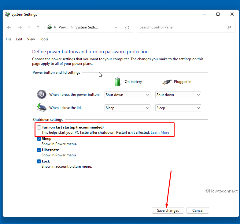 disable fast startup to fix windows 11 shut down problem