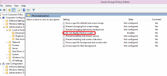 disable lock screen