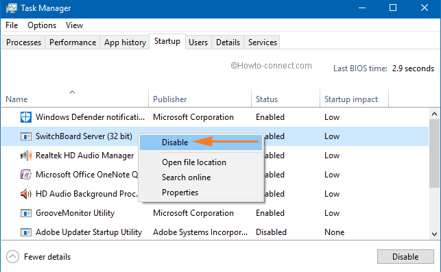 Disable Unwanted Startup Programs on Windows 10