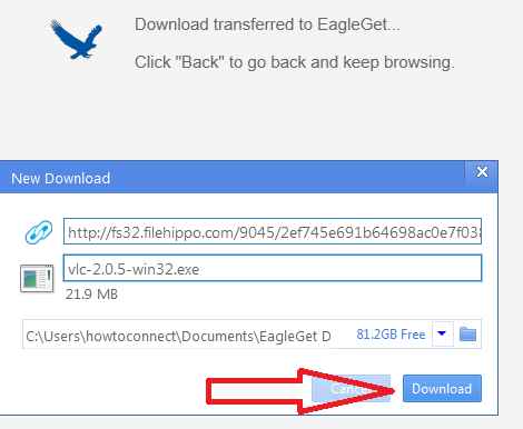 click download button on eagleget