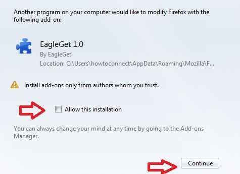 eagleget downloader addons on firefox