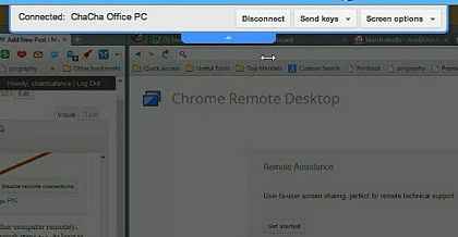 remote access on chrome tab