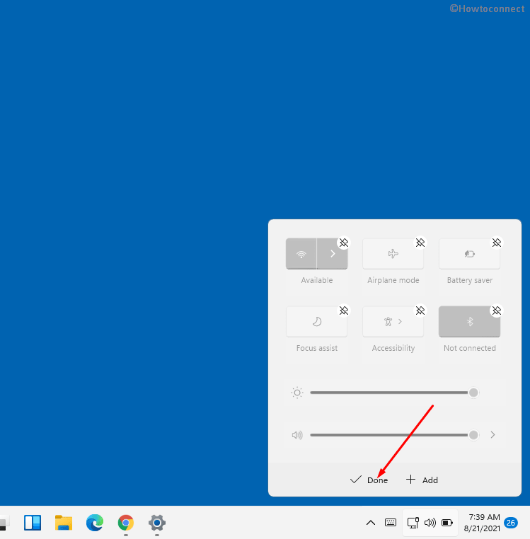 enable Bluetooth on Windows 11 through action center
