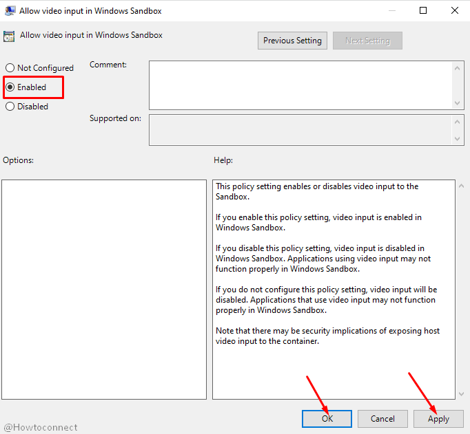 enable Video Input in Sandbox Windows 11 or 10