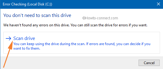 error checking through scan drive