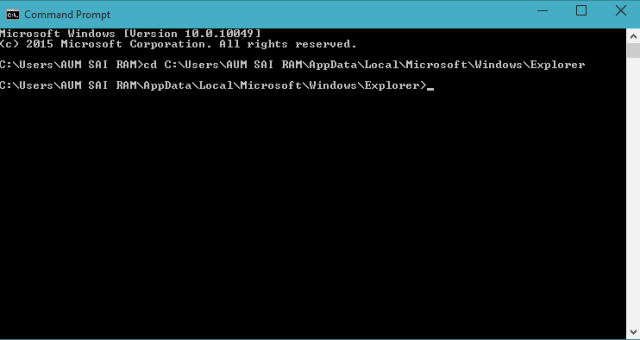 explorer path on command prompt