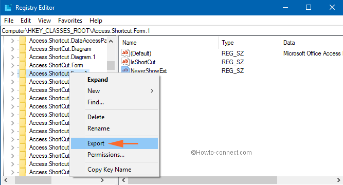 export option in lnkfile right click context menu