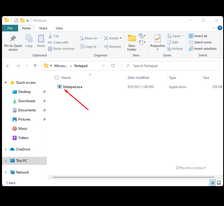 file location of notepad