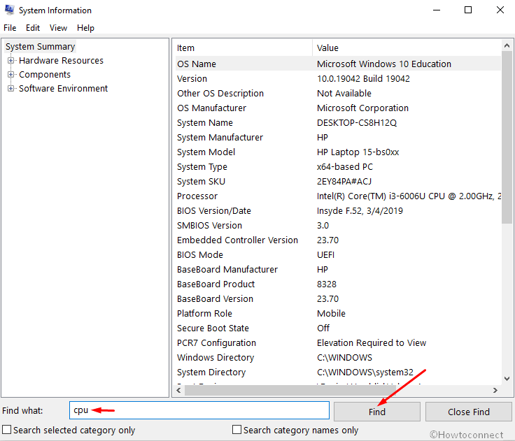 find system information