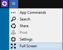 full screen menu windows 10