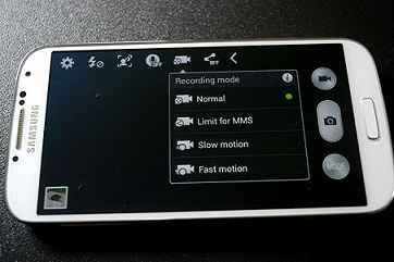 galaxy s4 video options