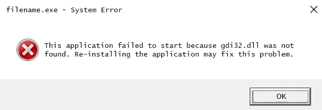 gdi32full.dll error This application failed to start in Windows 10 Image 1