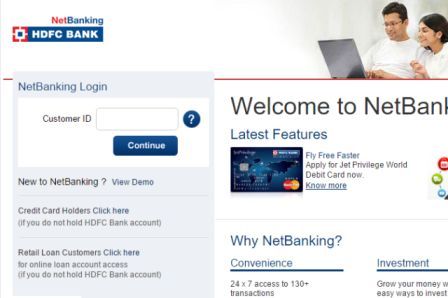 Net Banking in HDFC Bank